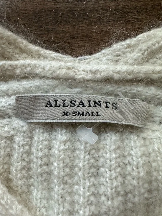 ALLSAINTS Ade V-Neck Sweater Mohair Cashmere Blend - Picture 4 of 10